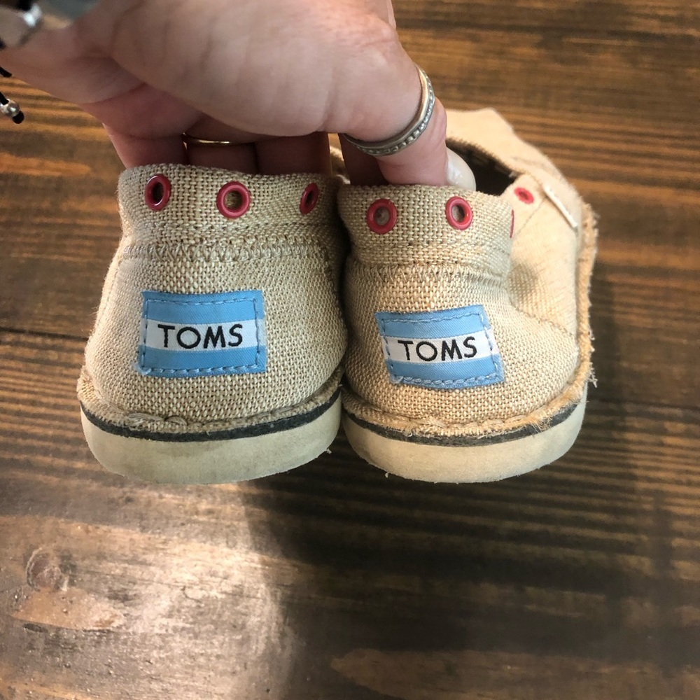 Toms Flats Slip On Shoes Neutral Jute Factory Distressed Look 6.5